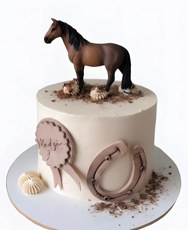 Торт с лошадкой и подковой Фото