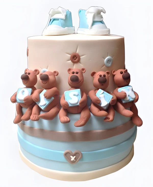 Торт Мишки с кубиками Фото