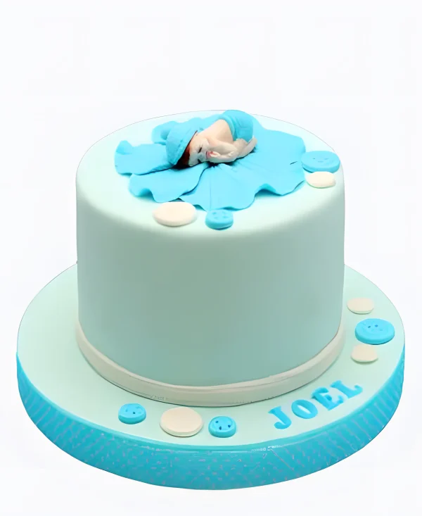 Торт Спящий кроха на круглом торте Фото