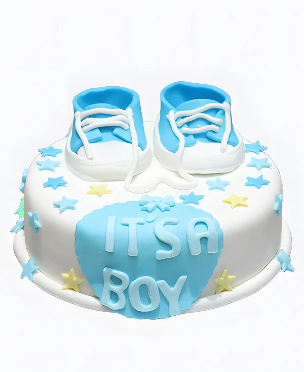 Торт голубой «Это мальчик» Фото
