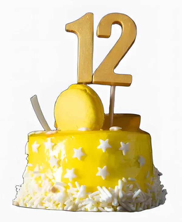 Жёлтый звёздный торт Фото