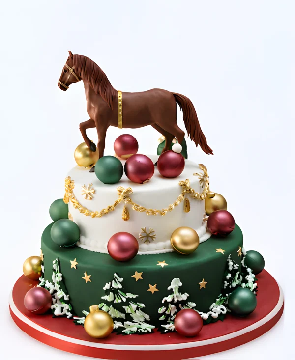Новогодний торт с лошадью Фото