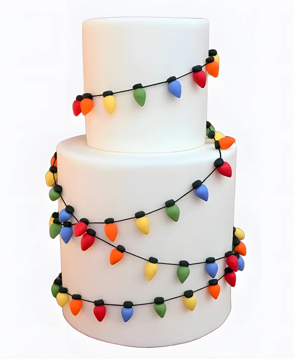 Торт с гирляндой Фото