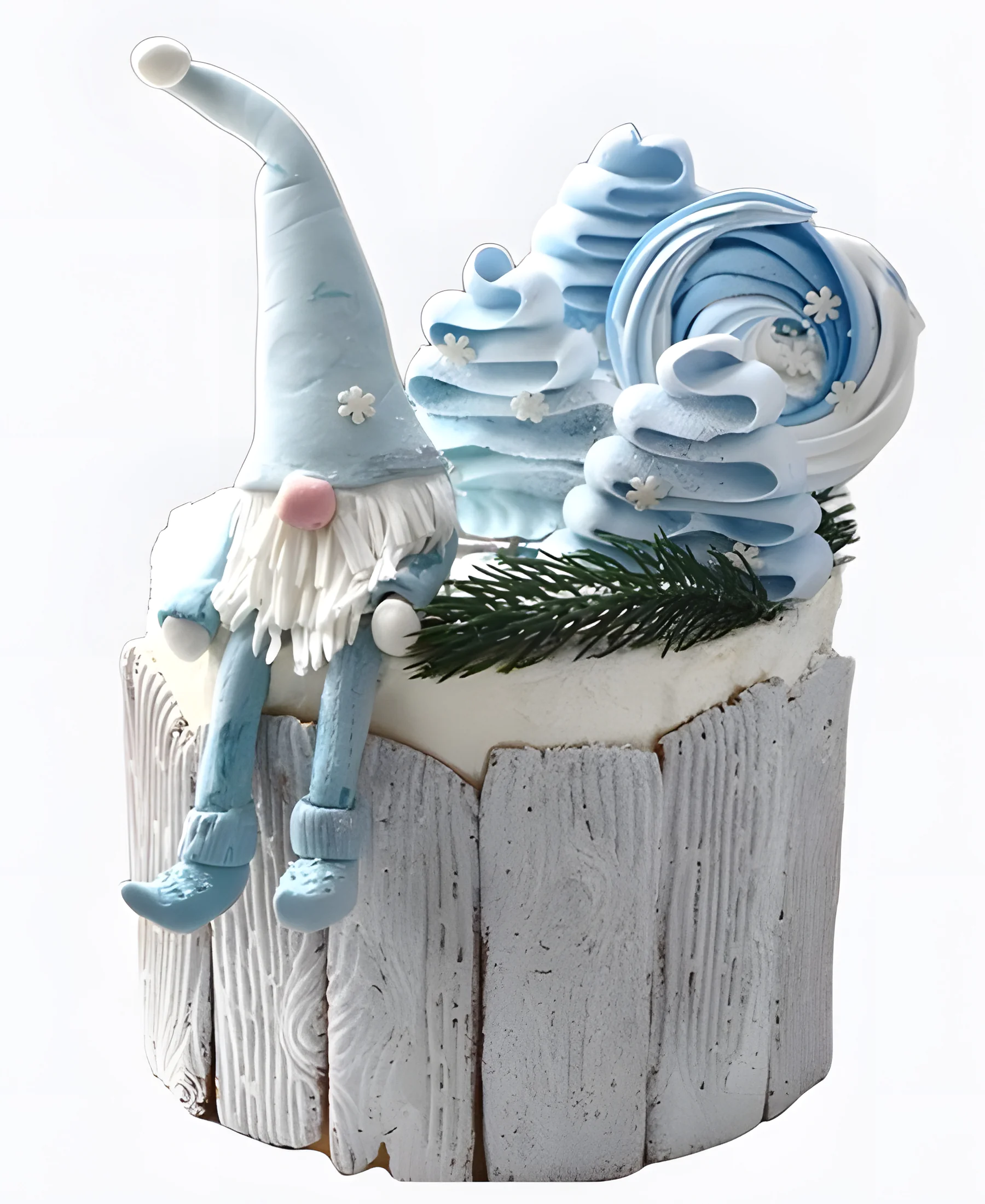 Торт Гном на заснеженном заборе Фото