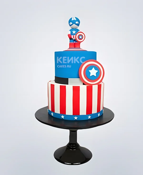 Торт капитан америка со щитом Фото