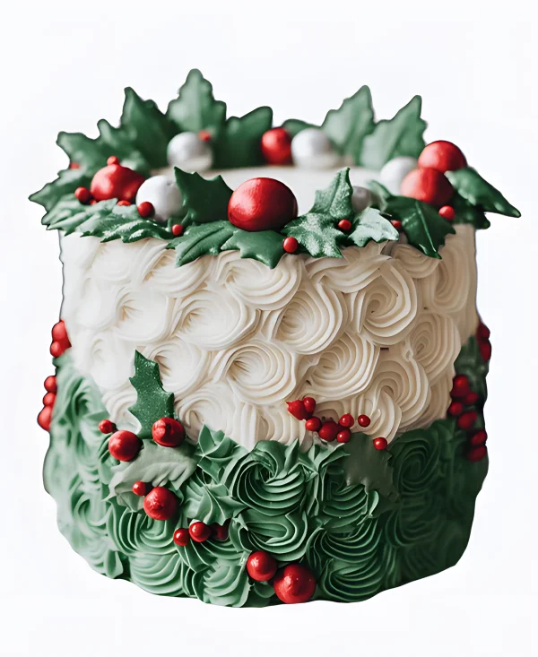 Торт Кремовые ветви и красные ягоды Фото