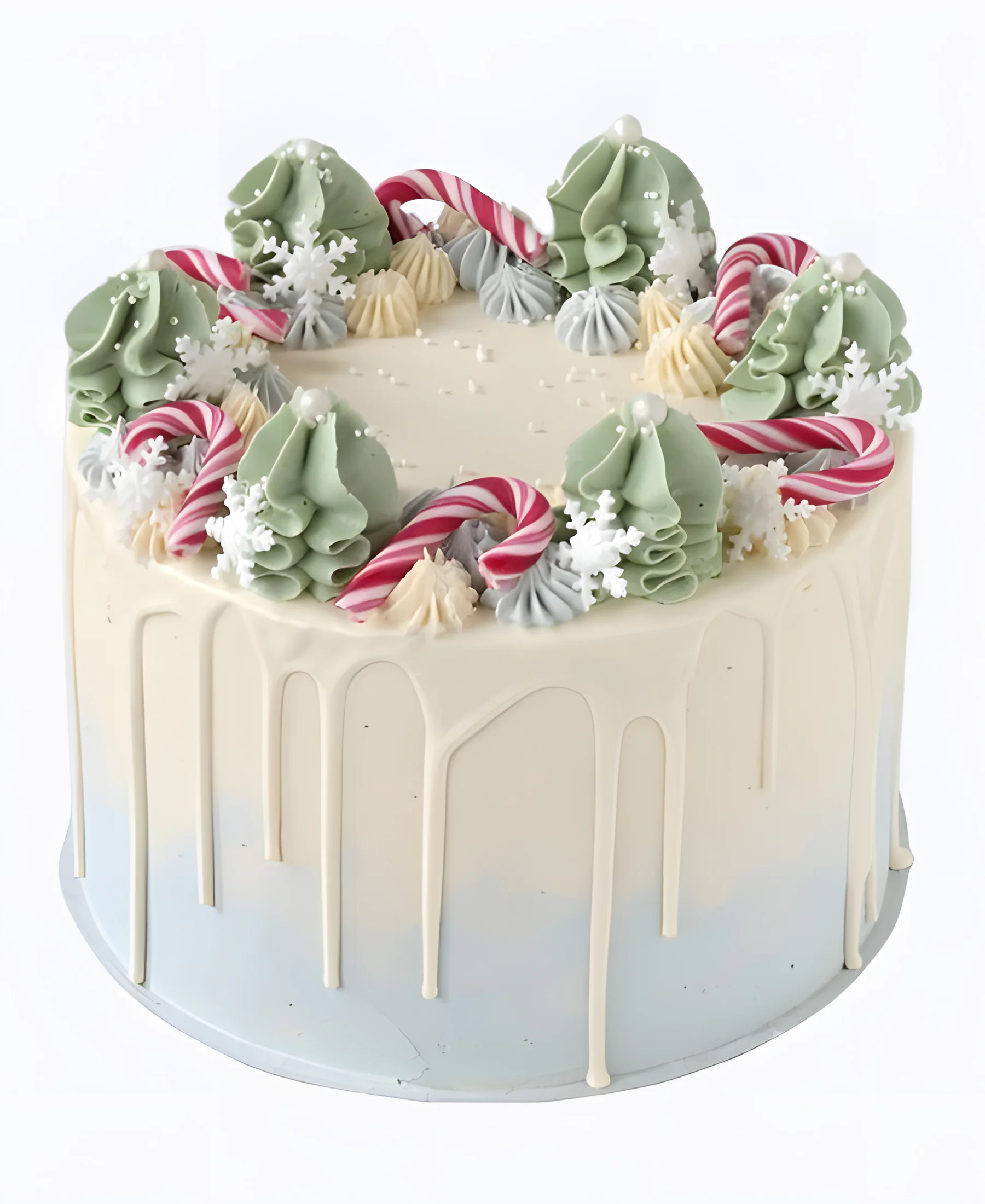 Торт Кремовые ёлочки и леденцы Фото