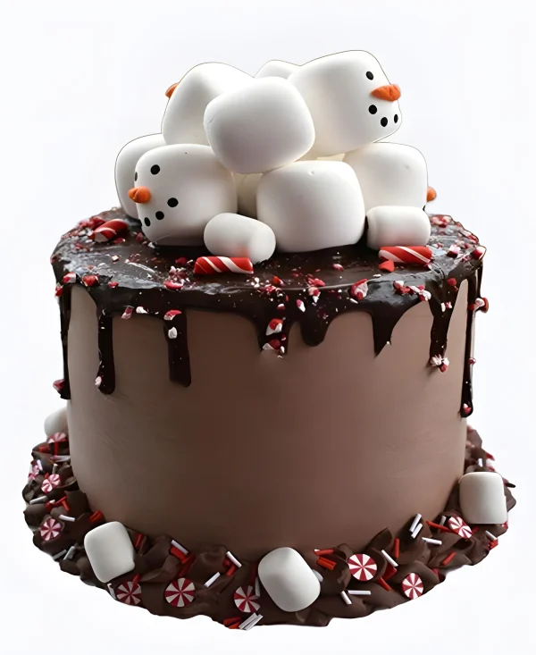 Торт Куча снеговиков на шоколаде Фото