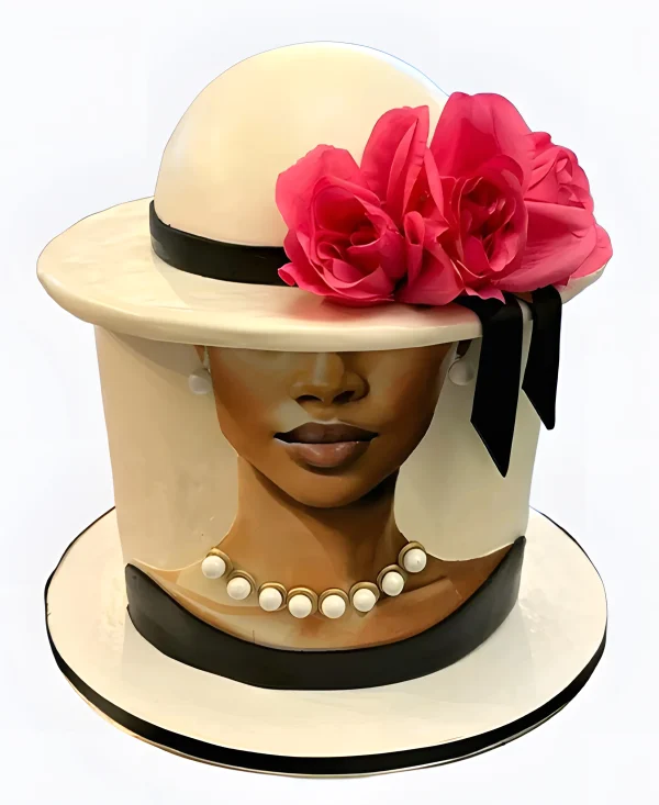 Торт девушка в шляпе Фото