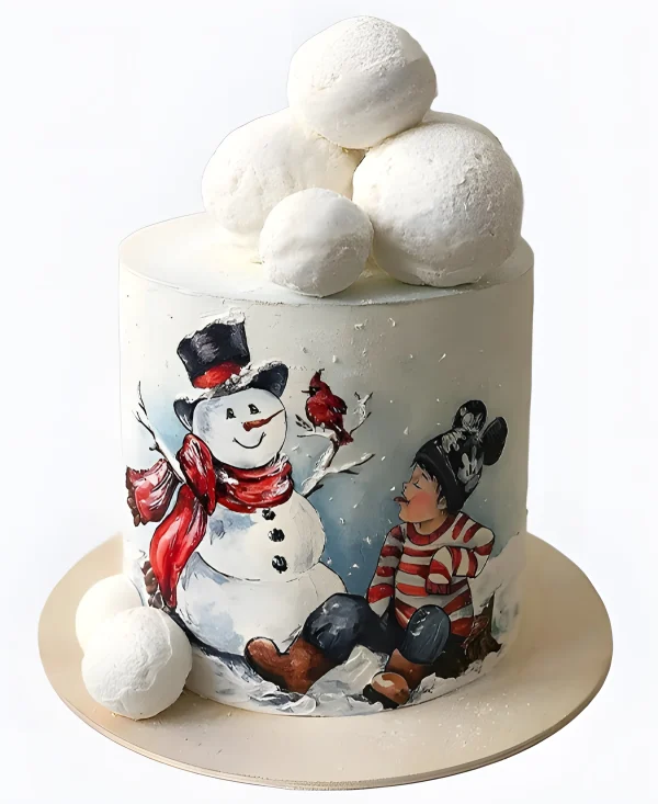 Торт Мальчик и снеговик Фото