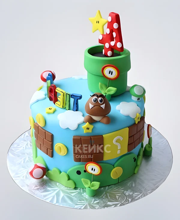 Торт по игре Марио Фото