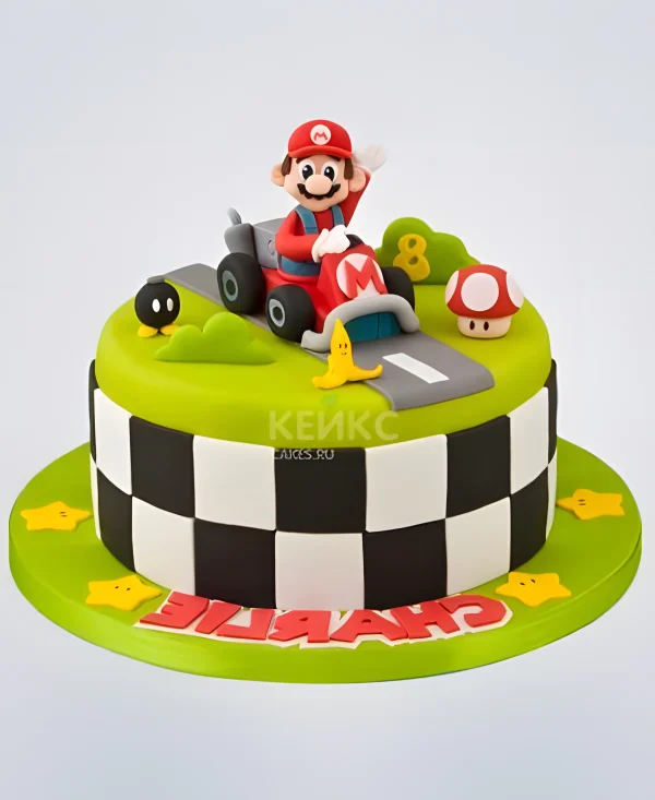 Торт Марио на машинке Фото