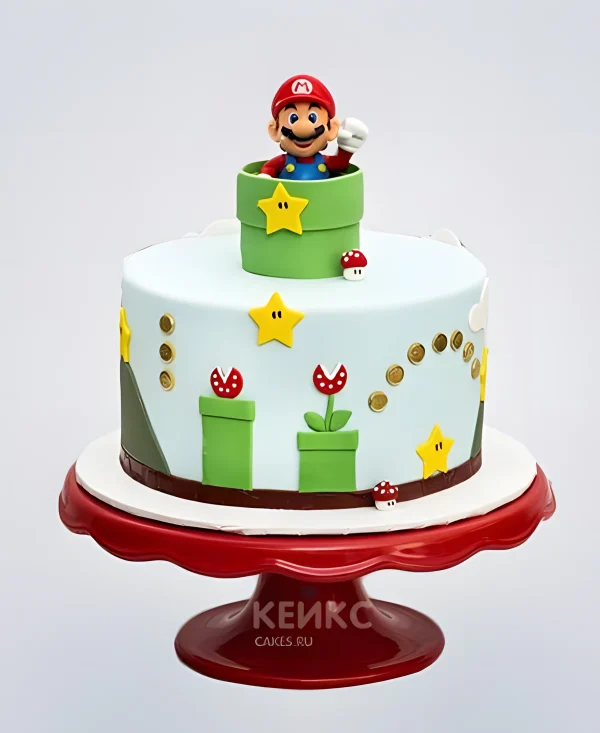 Торт Марио и звездочками Фото