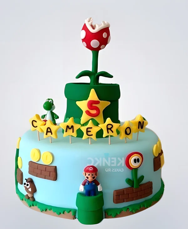 Торт с цветочком из Марио Фото