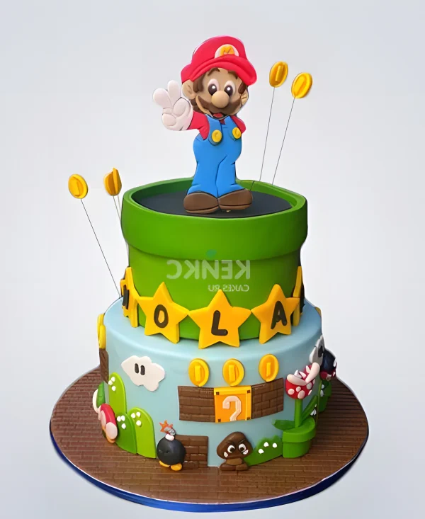 Детский торт с игрой Марио Фото