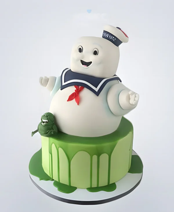 Зеленый торт охотники за привидениями с фигурками Фото