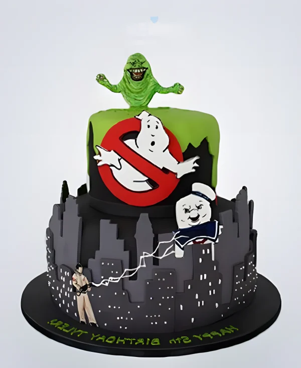 Торт охотники за привидениями с эмблемой Фото