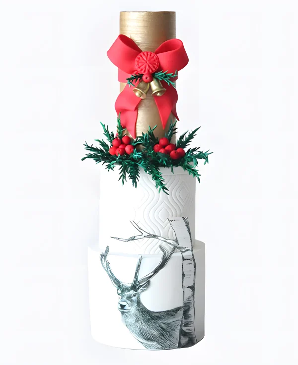 Торт Олень под красным бантом Фото