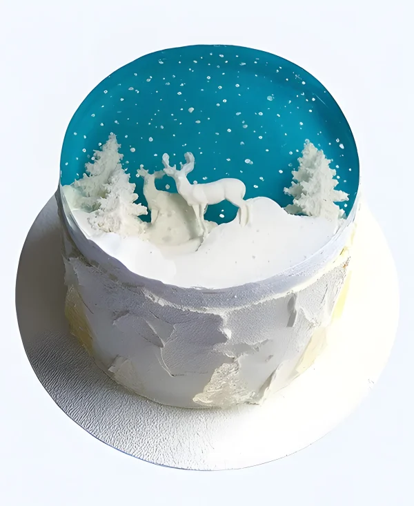 Торт Олень под зимним небом Фото