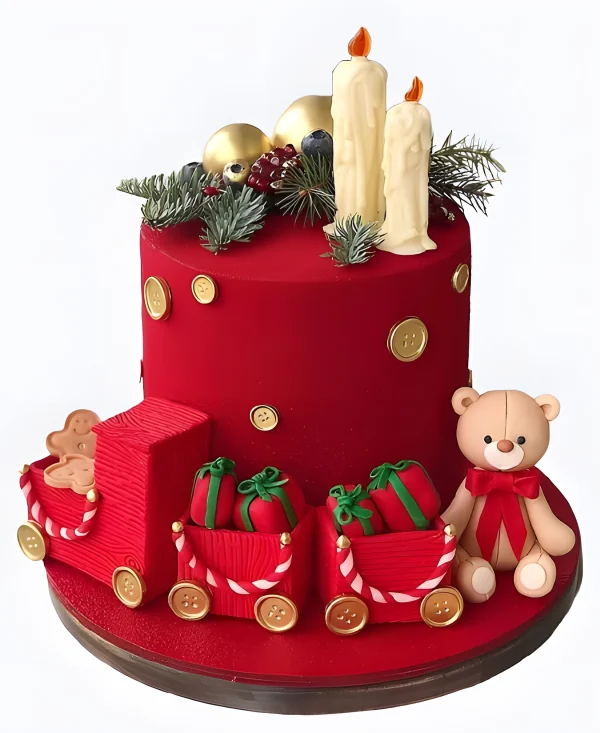 Торт Поезд новогодних подарков Фото