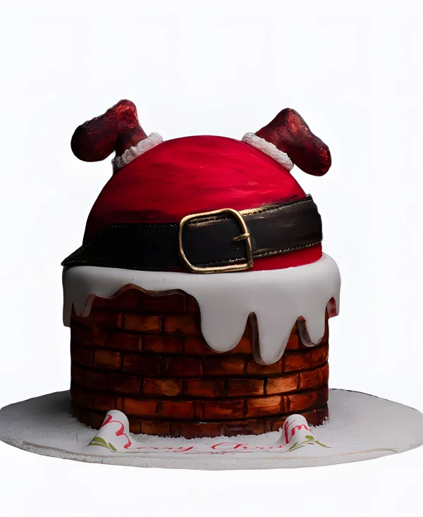Торт Санта в дымоходе Фото