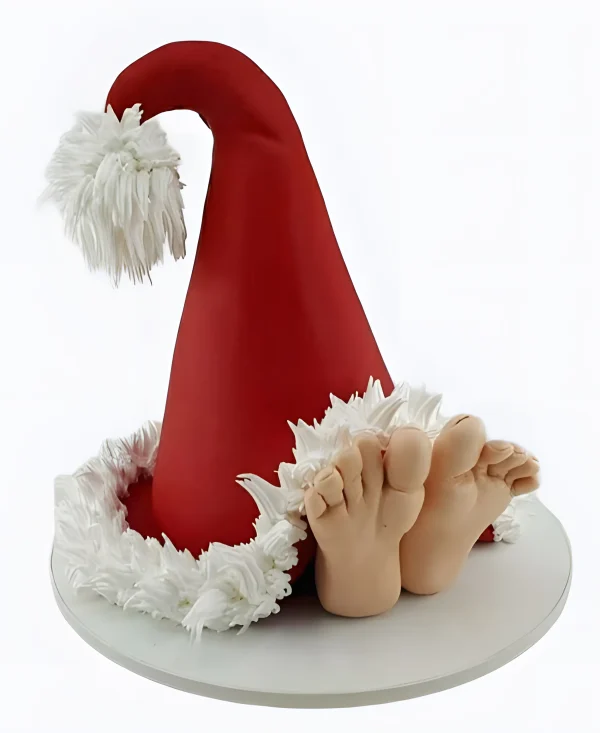 Торт Шапка Санты с ножками Фото