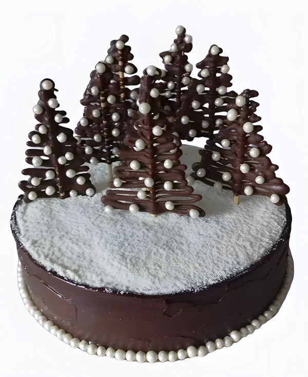 Торт Шоколадный зимний лес Фото