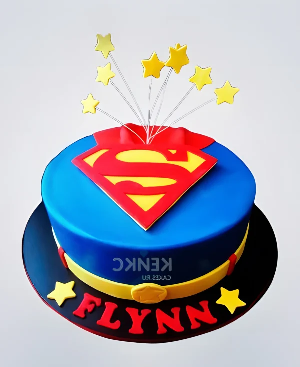 Торт лого Супермена из мастики Фото