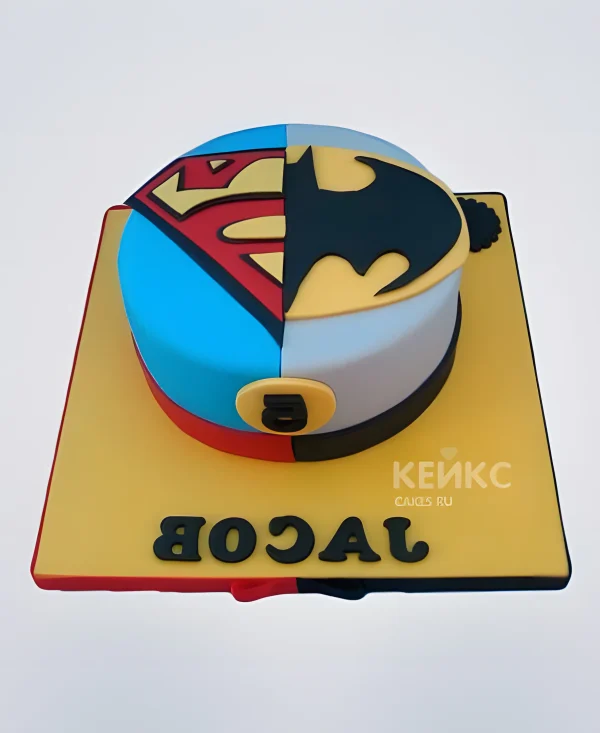 Торт Бетмен и Супермен Фото