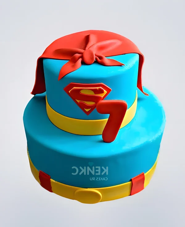 Торт в стиле Супермена на 7 лет Фото