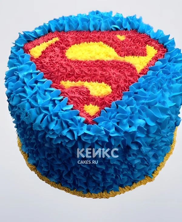 Торт с лого Супермена из крема Фото