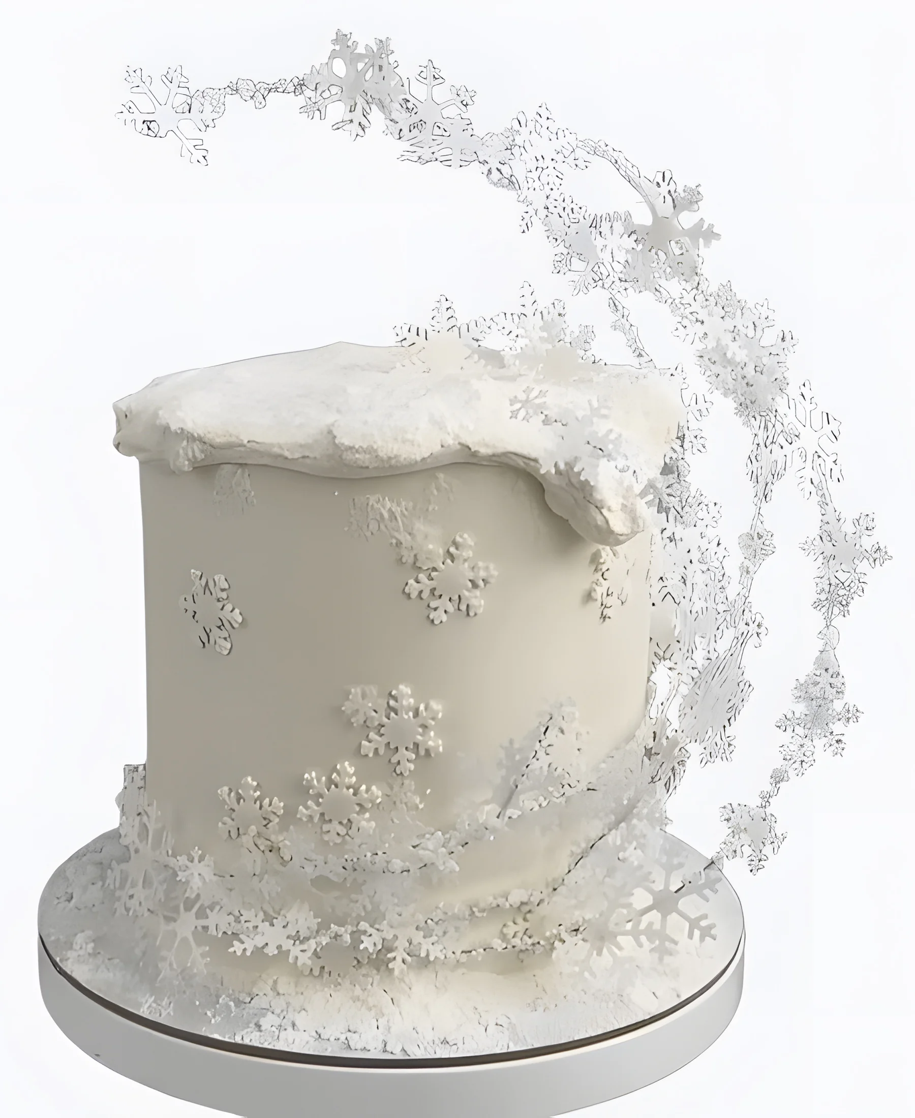 Торт Вьюга из снежинок Фото