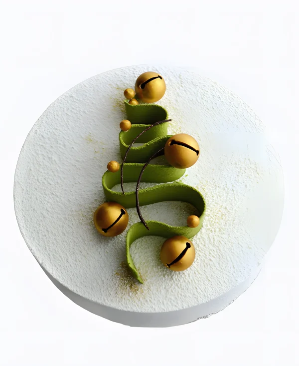 Торт Ёлка с золотыми колокольчиками Фото