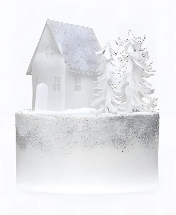 Торт Зимний дом в серебре Фото