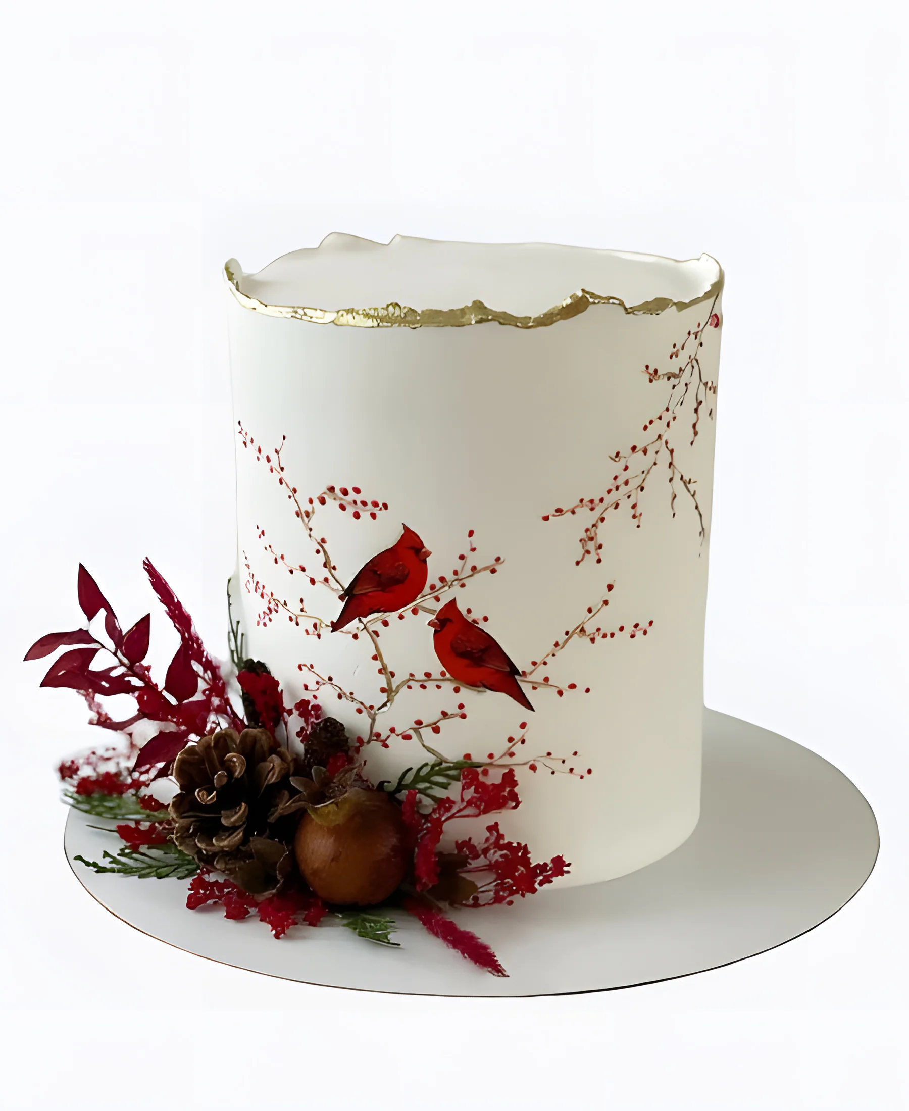 Торт Зимний сад с птицами Фото