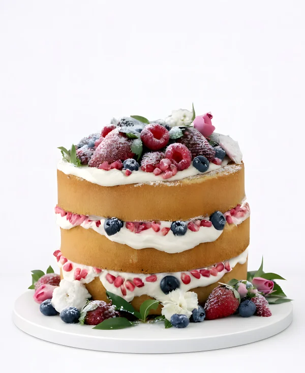 Голый торт с ягодами Фото