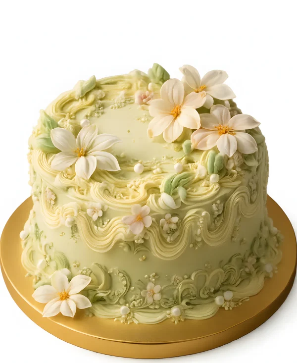 Элегантный торт в стиле леса с лилиями Фото