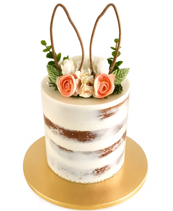 Красивый торт без мастики с живыми розами Фото