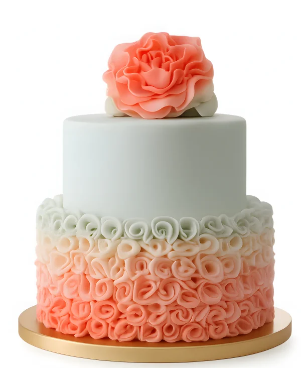 Торт с кремовыми цветами Фото