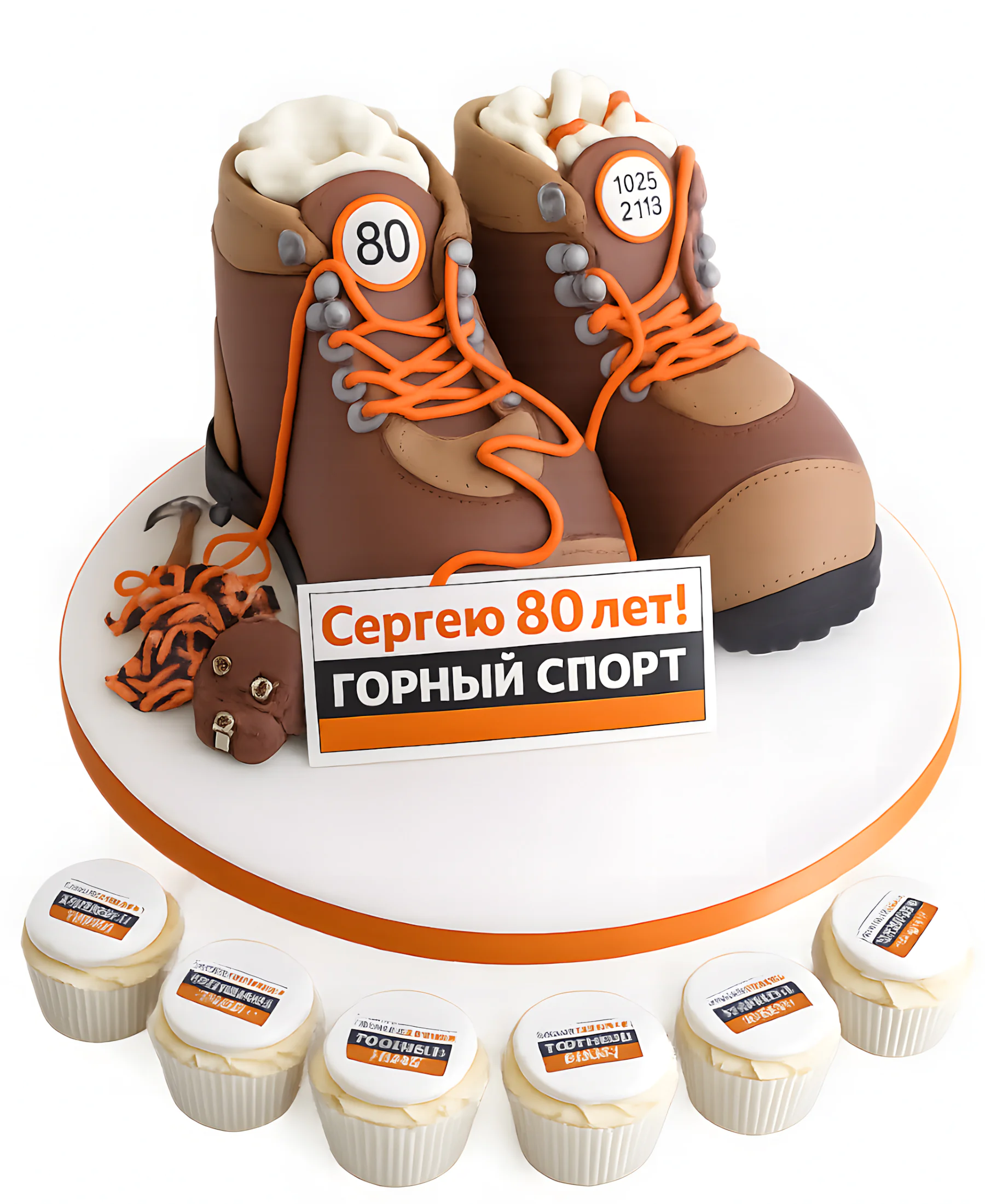 Торт для скалолаза с капкейками Фото