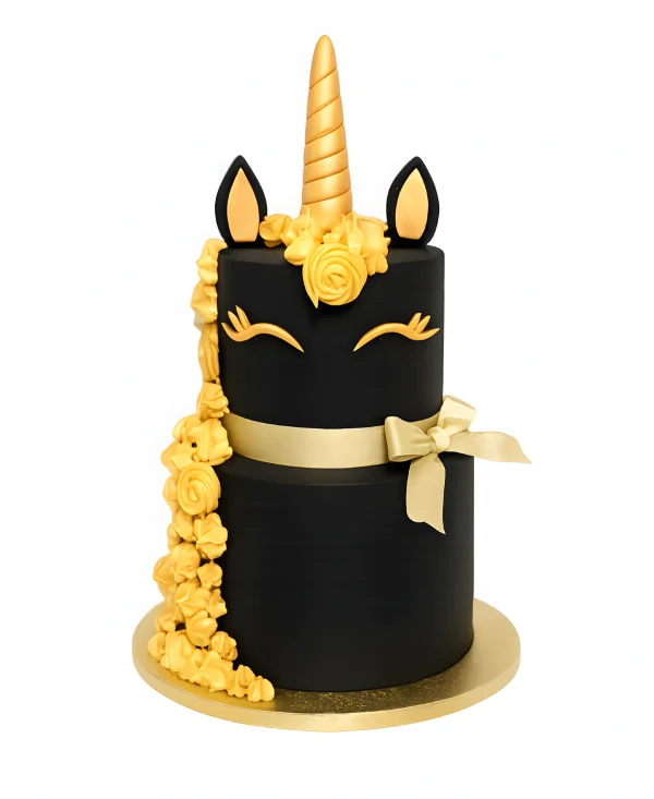 Детский двухъярусный торт в виде единорога Фото