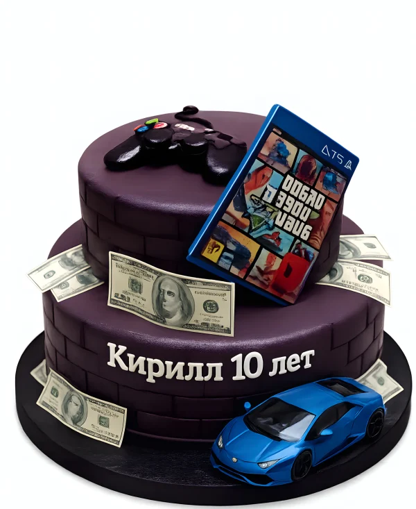 Торт GTA с джойстиком Фото
