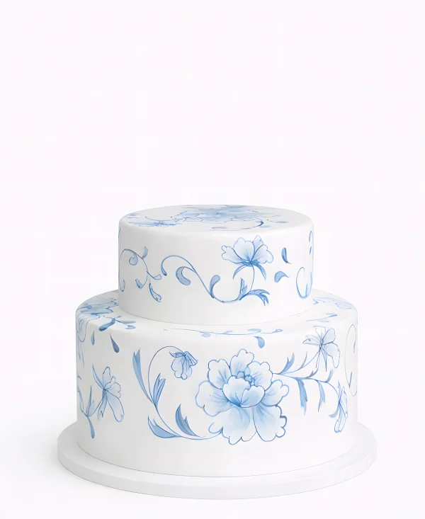 Минималистичный торт гжель Фото