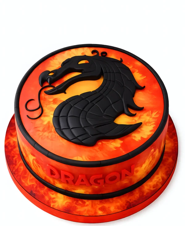 Торт с эмблемой Мортал комбат Фото