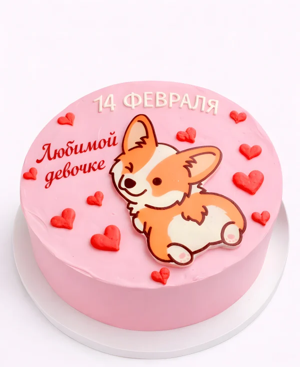 Бенто торт на 14 февраля с корги Фото