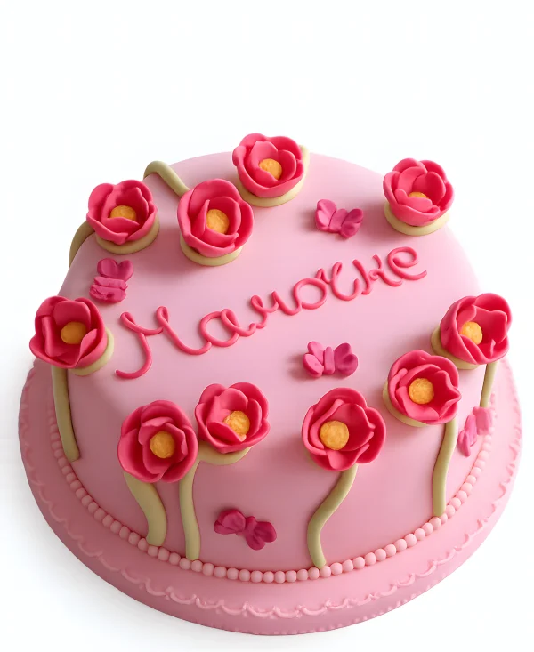 Торт маме с розами из крема Фото