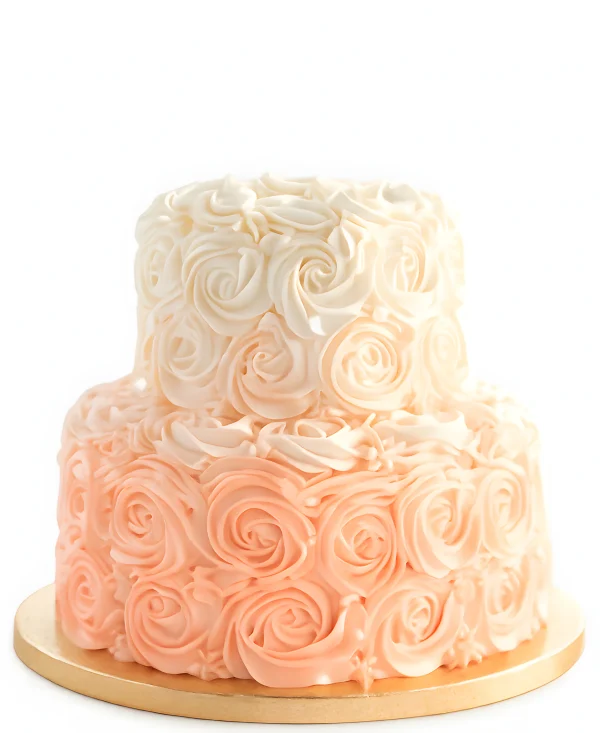 Торт омбре из кремовых роз Фото