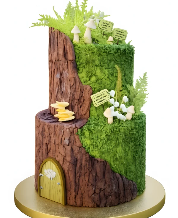 Творческий двухъярусный торт с дверцей Фото