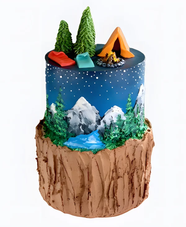 Двухъярусный торт со звездами Фото