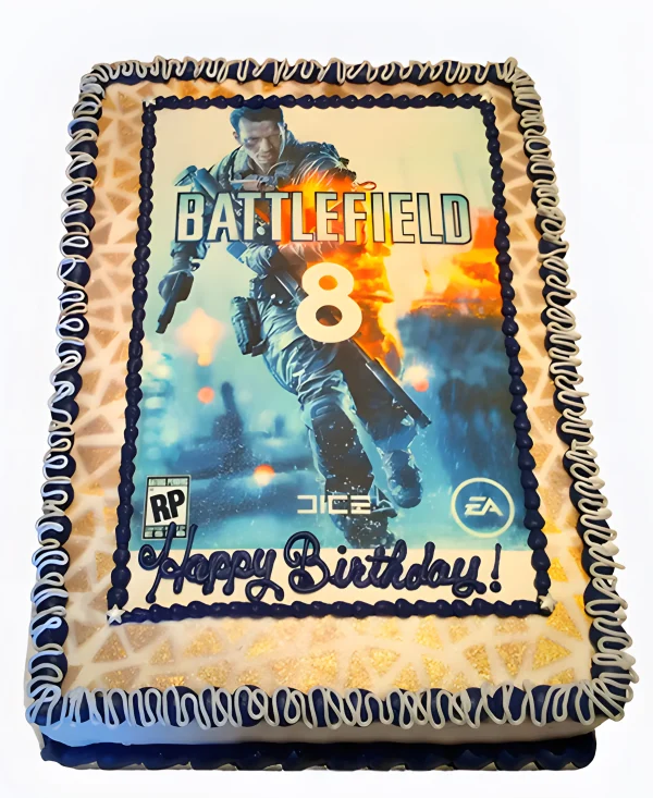 Большой торт с фотопечатью игры Фото